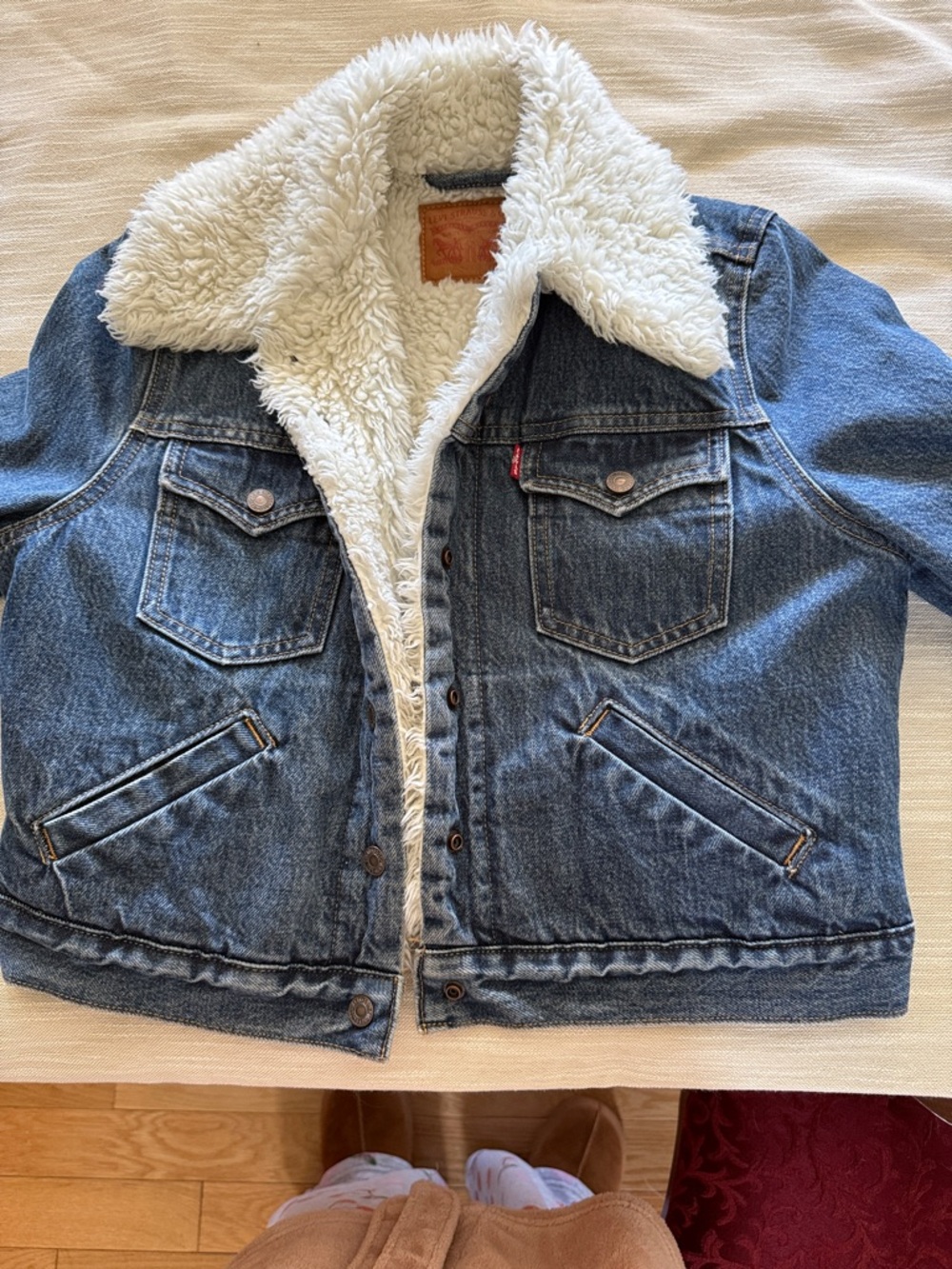 Levi's Blue Denim Sherpa-Lined Jean Jacket